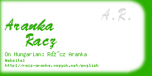 aranka racz business card